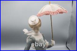 Lladro 4914 Lady with Shawl Woman Dog Parasol Umbrella Figurine FREE USA SHIP
