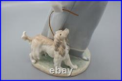 Lladro 4914 Lady with Shawl Woman Dog Parasol Umbrella Figurine FREE USA SHIP