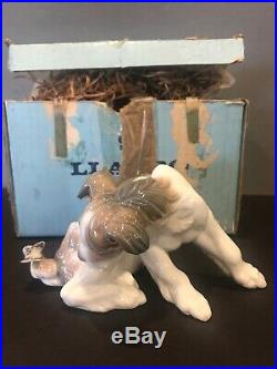 Lladro #4917 Dog & Butterfly 1975 Retired With ORIGINAL BOX Porcelain