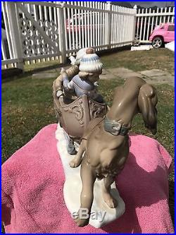 Lladro 5037 Sleigh Ride Dog Pulling Sled With2 Kids Mint Condition