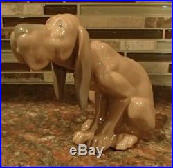 Lladro 5111 Timid Dog adorable bloodhound puppy sitting MIB, RV$495