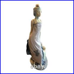 Lladro 5174 Couplet Lady 1920s Art Deco Flapper Girl with Dog 1985 Mint