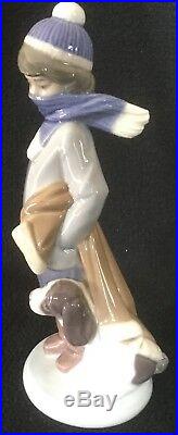 Lladro #5220 Boy And Dog In Winter. Brand New