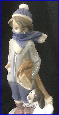 Lladro #5220 Boy And Dog In Winter. Brand New