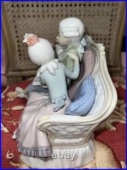 Lladro #5229 Story Time Colonial Boy, Girl & Dog On Couch, Original Box