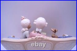 Lladro 5229 Storytime Rare HTF Girl & Boy Read on a Couch with Dog Retired No Box