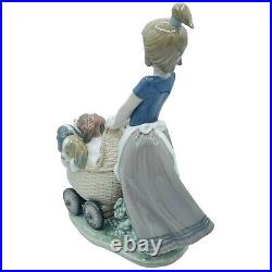 Lladro 5364 Litter of Fun Girl With Puppies In Pram Stroller Figurine NO BOX