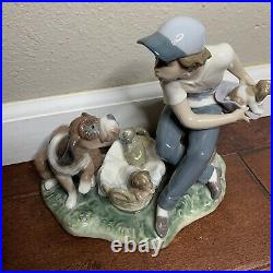 Lladro 5376 This One's Mine Boy with Puppy and Mother Dog Retired MINT with Box