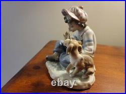 Lladro #5450 Boy with Dog I HOPE SHE DOES Spain