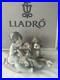 Lladro #5456'New Playmates' Young Boy with Dog Holding 4 Puppies Figurine MIB