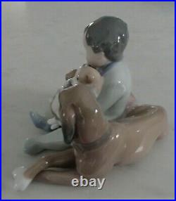 Lladro 5456 New Playmates baby boy with 4 puppies & Mamma dog MWOB, RV$295