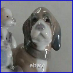 Lladro 5456 New Playmates baby boy with 4 puppies & Mamma dog MWOB, RV$295