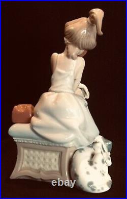 Lladro #5466 Chit Chat Girl Talking On Phone Dalmatian Dog