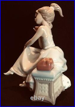 Lladro #5466 Chit Chat Girl Talking On Phone Dalmatian Dog