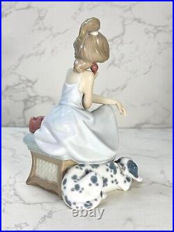 Lladro 5466 Chit-Chat Girl Talking On Phone with Dalmatian Dog No Box