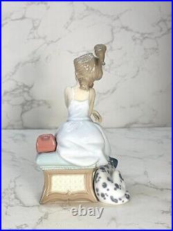 Lladro 5466 Chit-Chat Girl Talking On Phone with Dalmatian Dog No Box