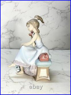 Lladro 5466 Chit-Chat Girl Talking On Phone with Dalmatian Dog No Box