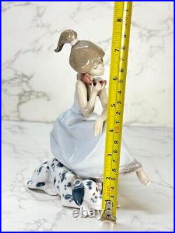 Lladro 5466 Chit-Chat Girl Talking On Phone with Dalmatian Dog No Box