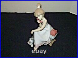 Lladro #5466 Chit Chat Girl With Dog On The Phone No Box