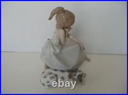 Lladro 5466 Chit Chat Girl on Phone with Dog Porcelain Figurine