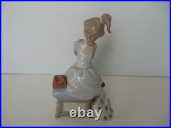 Lladro 5466 Chit Chat Girl on Phone with Dog Porcelain Figurine