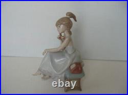 Lladro 5466 Chit Chat Girl on Phone with Dog Porcelain Figurine