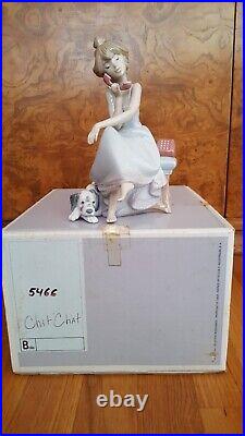 Lladro #5466 Chit Chat Porcelain Girl On Phone with Dalmatian Vintage 1988 NIB