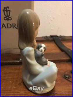 Lladro #5640 Cat Nap Brand New In Box Girl Holding Kitten Cat Puppy Dog Save$ Fs