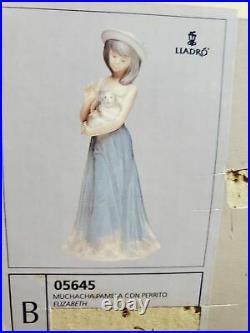 Lladro 5645 Elizabeth girl with puppy dog, retired, box