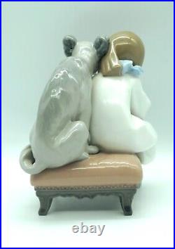 Lladro 5706 We Can't Play Girl Dog Injured Retired EUC