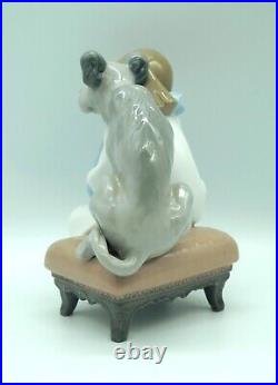 Lladro 5706 We Can't Play Girl Dog Injured Retired EUC