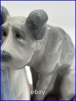 Lladro 5706 We Can't Play Girl Dog Injured Retired Out Of The Box