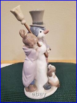 Lladro 5713 The Snowman Girl, Boy and Dog Christmas Porcelain Figurine RETIRED