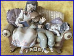 Lladro #5735 Big Sister Two Sisters with Dog on Couch Porcelain Figurine