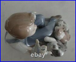 Lladro 5736 Puppet Show boy with 2 puppets a cat, kitten & dog MIB, RV$385