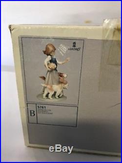 Lladro 5761 Out For A Romp Retired Girl Dogs Porcelain Figure Excellent EUC