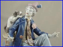 Lladro 5763 Musical Partners Clown With Dog Missing Clarinet Good Condition