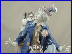 Lladro 5763 Musical Partners Clown With Dog Missing Clarinet Good Condition