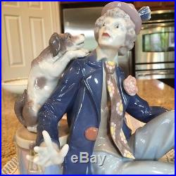 Lladro 5763 Musical Partners - Clown with Dog and Clarient Mint Condition