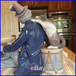 Lladro 5763 Musical Partners - Clown with Dog and Clarient Mint Condition