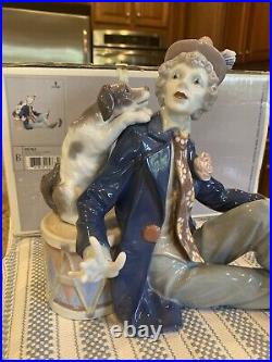 Lladro 5763 Musical Partners Clown with Dog and Clarient with Original Box Mint