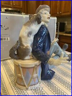 Lladro 5763 Musical Partners Clown with Dog and Clarient with Original Box Mint