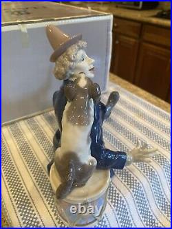 Lladro 5763 Musical Partners Clown with Dog and Clarient with Original Box Mint