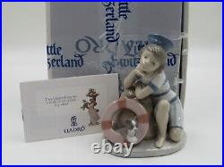 Lladro 6011 Monday's Child Boy with Dog Porcelain Figurine in Box
