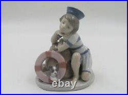 Lladro 6011 Monday's Child Boy with Dog Porcelain Figurine in Box