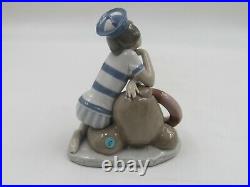 Lladro 6011 Monday's Child Boy with Dog Porcelain Figurine in Box