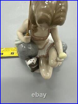 Lladro 6012 Monday's Child Porcelain Figurine Girl with Dog & Parasol