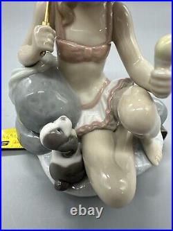 Lladro 6012 Monday's Child Porcelain Figurine Girl with Dog & Parasol