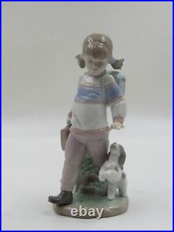 Lladro 6018 Thursday's Child Girl with Dog Porcelain Figurine in Box