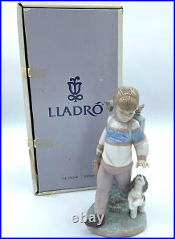 Lladro 6018 Thursday's Child Girl with Dog Porcelain Figurine in Box MINT